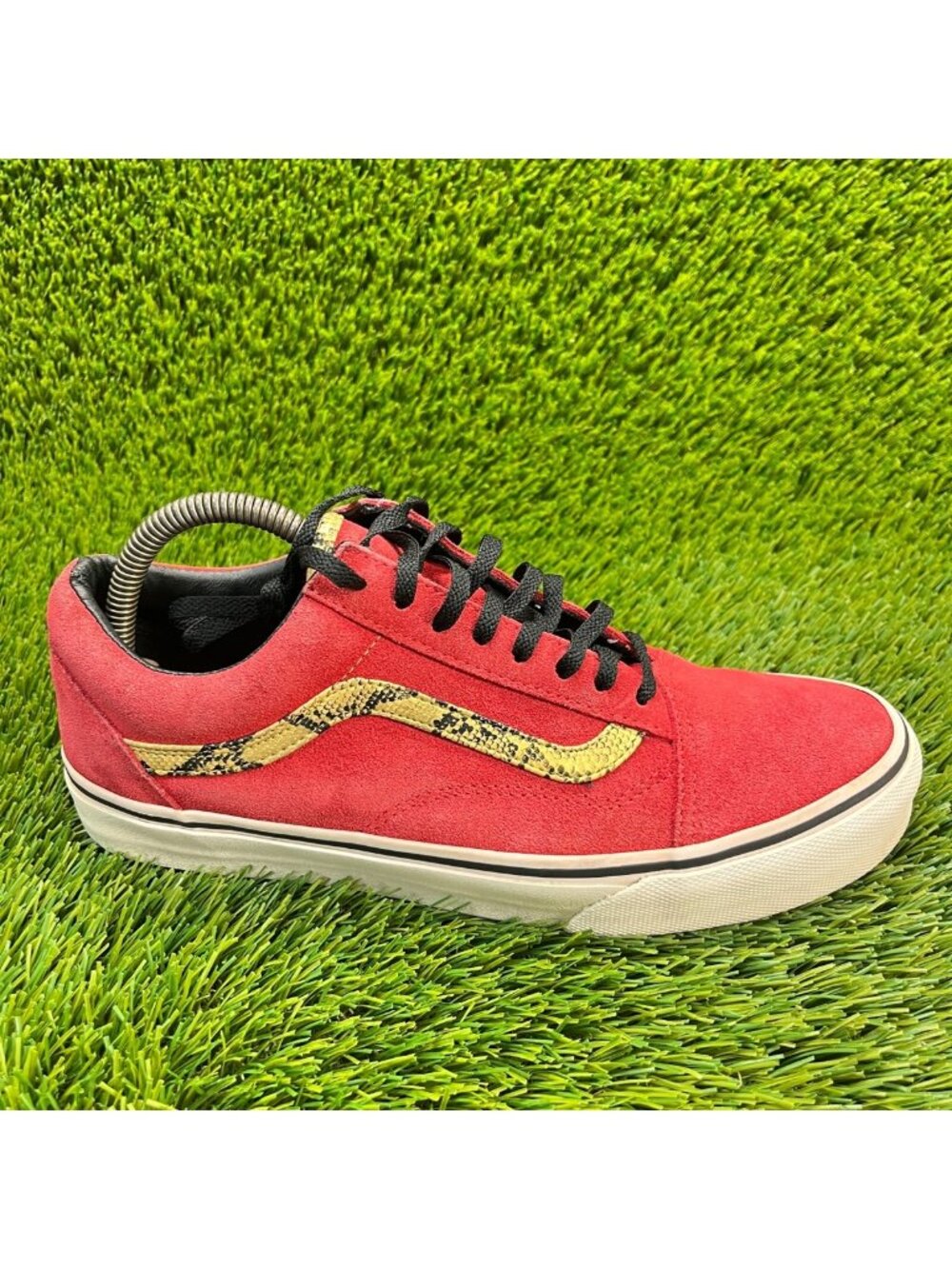Vans Old Skool Snake Red Gold Mens Size 8 Womens 9.5 Athletic Shoes Sneakers